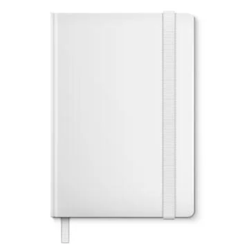 Realistic White Blank NoteBook With bookmark. Stock Illustration