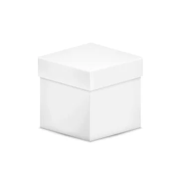 Realistic White blank Package Gift Cardboard Box. Vector illustration. Stock Illustration