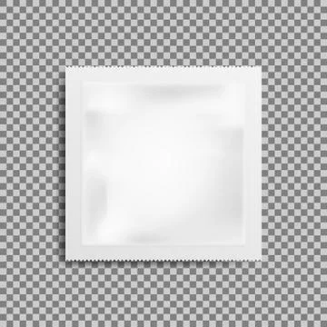 Realistic White Blank template Packaging Foil wet wipes. Food Packing Coffee, Stock-Illustration