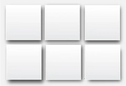 Realistic white blank vector posters. Mockups, demonstration boards hanging on Stock Illustration