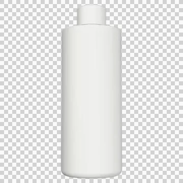 Realistic White Bottle 3D Rendering Mockup Template Stock Illustration
