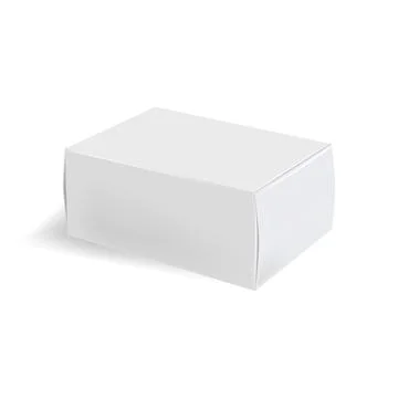 Realistic white box. Illustrazione stock