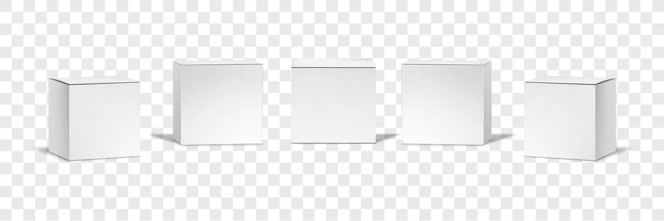 Realistic white boxes mockups set collection Illustrazione stock