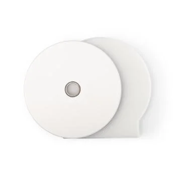 Realistic white cd with box cover template isolated on white background wit.. Stock Photos