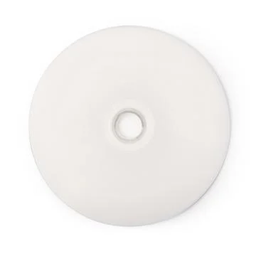 Realistic white cd template isolated on white background with clipping path Stock Photos