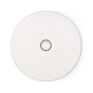 Realistic white cd template isolated on white background with clipping path Stock Photos