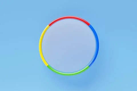 Realistic white circle with multi-colored frame for notes. 3d illustration. B Stock Illustration