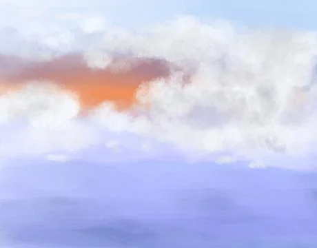 Realistic white cloud on sunset background ep07 Stock Illustration