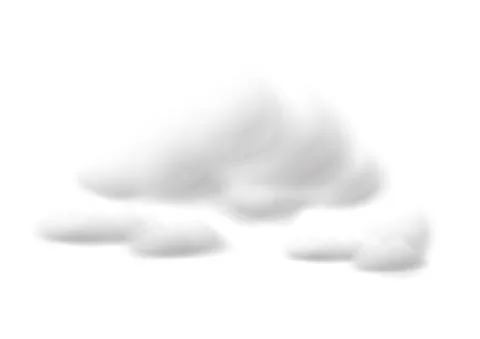 Realistic white cloud vectors isolated on white background, cotton wool ep99 Stock Illustration