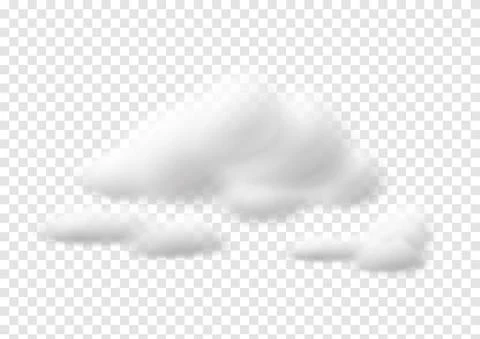 Realistic white cloud vectors isolated on transparency background ep99 Stock Illustration