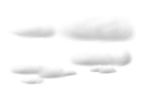 Realistic white cloud vectors isolated on white background, cotton wool ep11 Stock Illustration