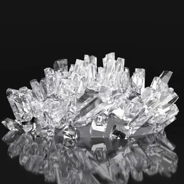 Realistic white crystals Stock Illustration