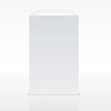Realistic White Cube Stock Illustration