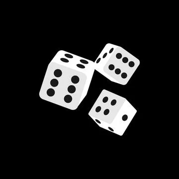 Realistic white dice isolated 3d objects. Stock Illustration
