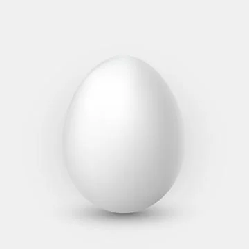 Realistic white egg with shadow on white background. Stock Illustration