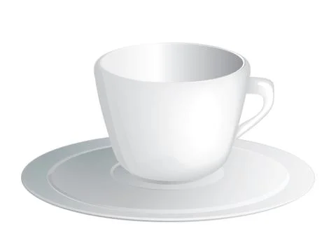 Realistic white empty coffee cup, vector illustration Ilustración de archivo