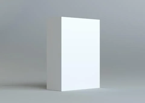 A realistic white empty packaging cardboard box Stock Illustration
