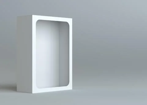 A realistic white empty packaging cardboard box Stock Illustration