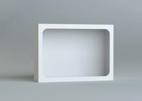 A realistic white empty packaging cardboard box Stock Illustration