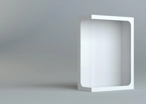 A realistic white empty packaging cardboard box Stock Illustration