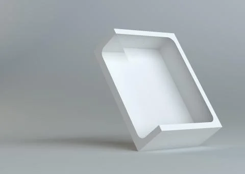 A realistic white empty packaging cardboard box Stock Illustration