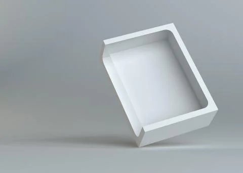 A realistic white empty packaging cardboard box Stock Illustration