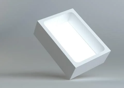 A realistic white empty packaging cardboard box Stock Illustration