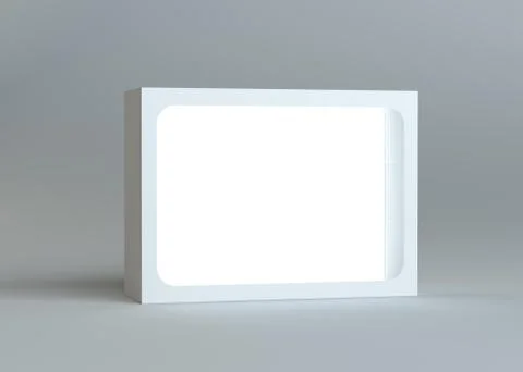 A realistic white empty packaging cardboard box Stock Illustration