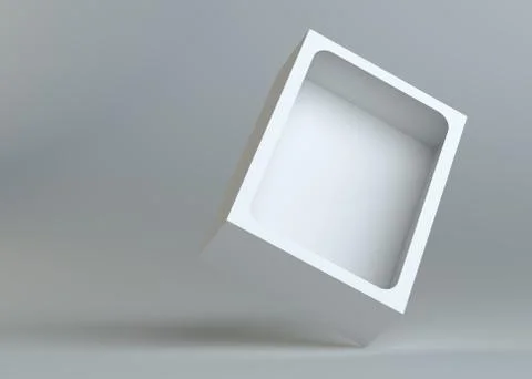 A realistic white empty packaging cardboard box Stock Illustration