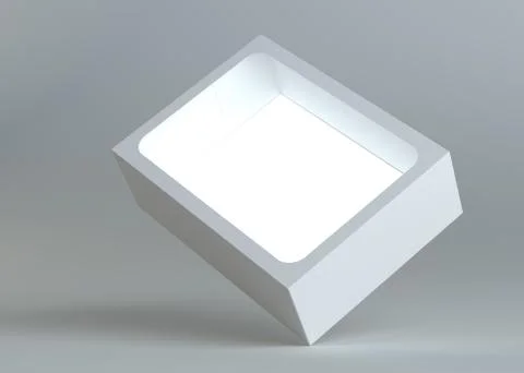A realistic white empty packaging cardboard box Stock Illustration