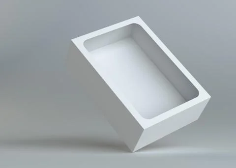 A realistic white empty packaging cardboard box Stock Illustration