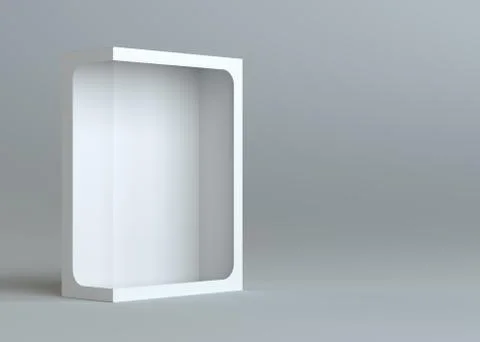 A realistic white empty packaging cardboard box Stock Illustration