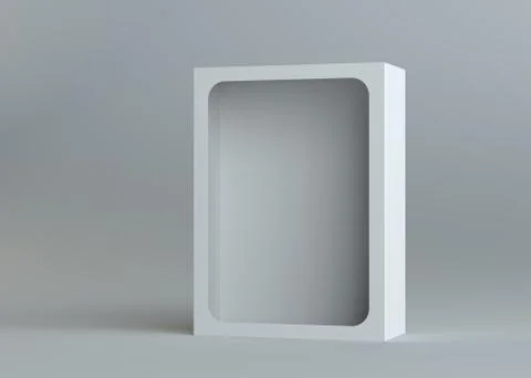 A realistic white empty packaging cardboard box Stock Illustration