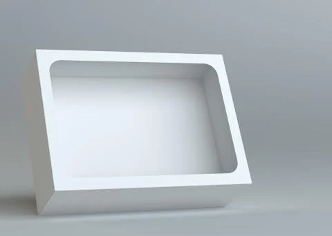A realistic white empty packaging cardboard box Illustrazione stock
