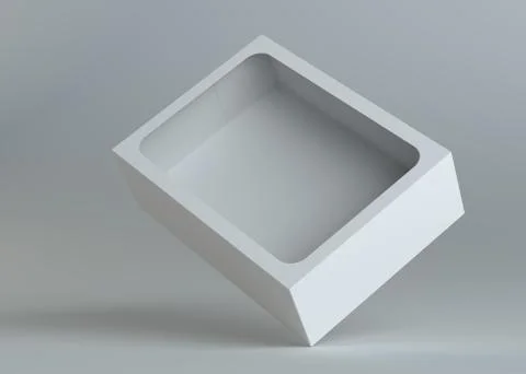 A realistic white empty packaging cardboard box Stock Illustration