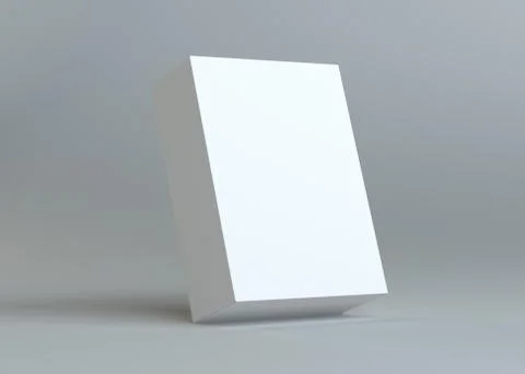 A realistic white empty packaging cardboard box Stock Illustration