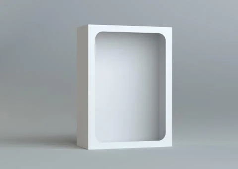 A realistic white empty packaging cardboard box Stock Illustration