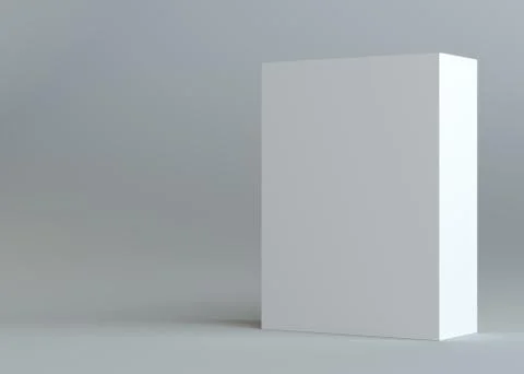 A realistic white empty packaging cardboard box Stock Illustration