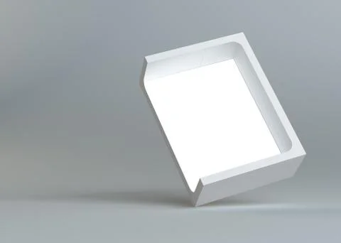 A realistic white empty packaging cardboard box Stock Illustration