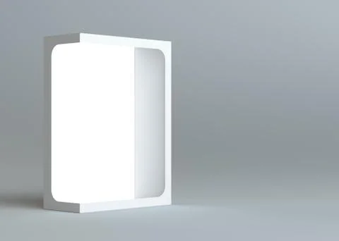 A realistic white empty packaging cardboard box Stock Illustration