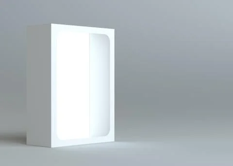 A realistic white empty packaging cardboard box Stock Illustration