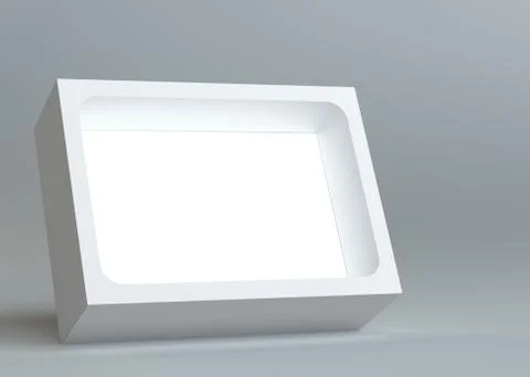A realistic white empty packaging cardboard box Illustrazione stock