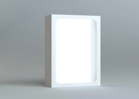 A realistic white empty packaging cardboard box Stock Illustration