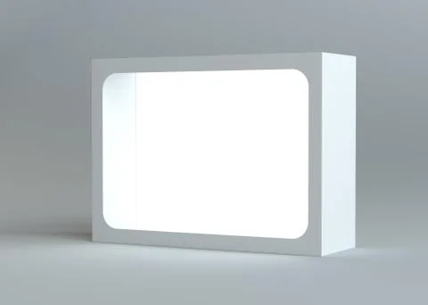 A realistic white empty packaging cardboard box Stock Illustration