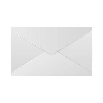 Realistic white envelope. Folded closed envelope mockup isolated on white Stock Illustration