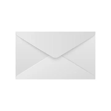 Realistic white envelope. Folded envelope mockup isolated on white background Stock Illustration