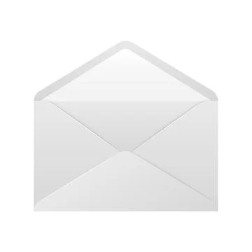 Realistic white envelope. Unfolded envelope mockup isolated on white background Stock Illustration