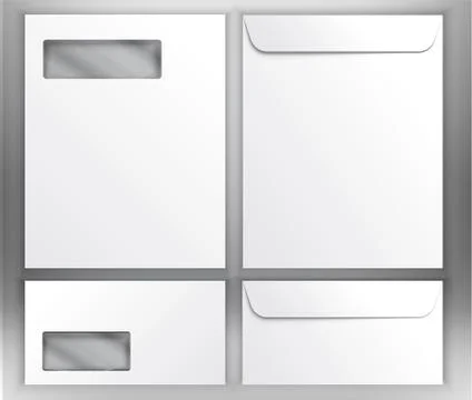 Realistic white envelopes Stock Illustration