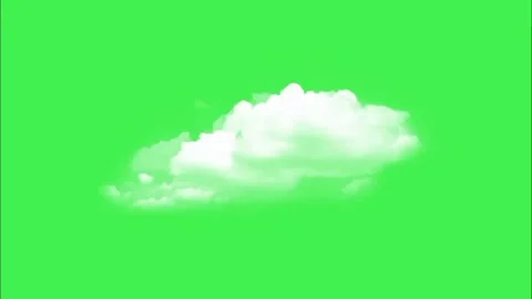 Realistic White Fluffy Cloud on Green Screen Stock Footage 336713306