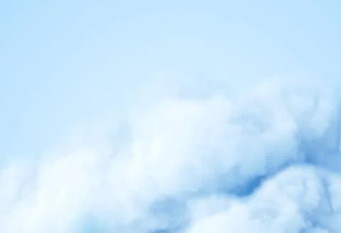 Realistic white fluffy cloud isolated on blue background. Cloud sky background Stock Illustration